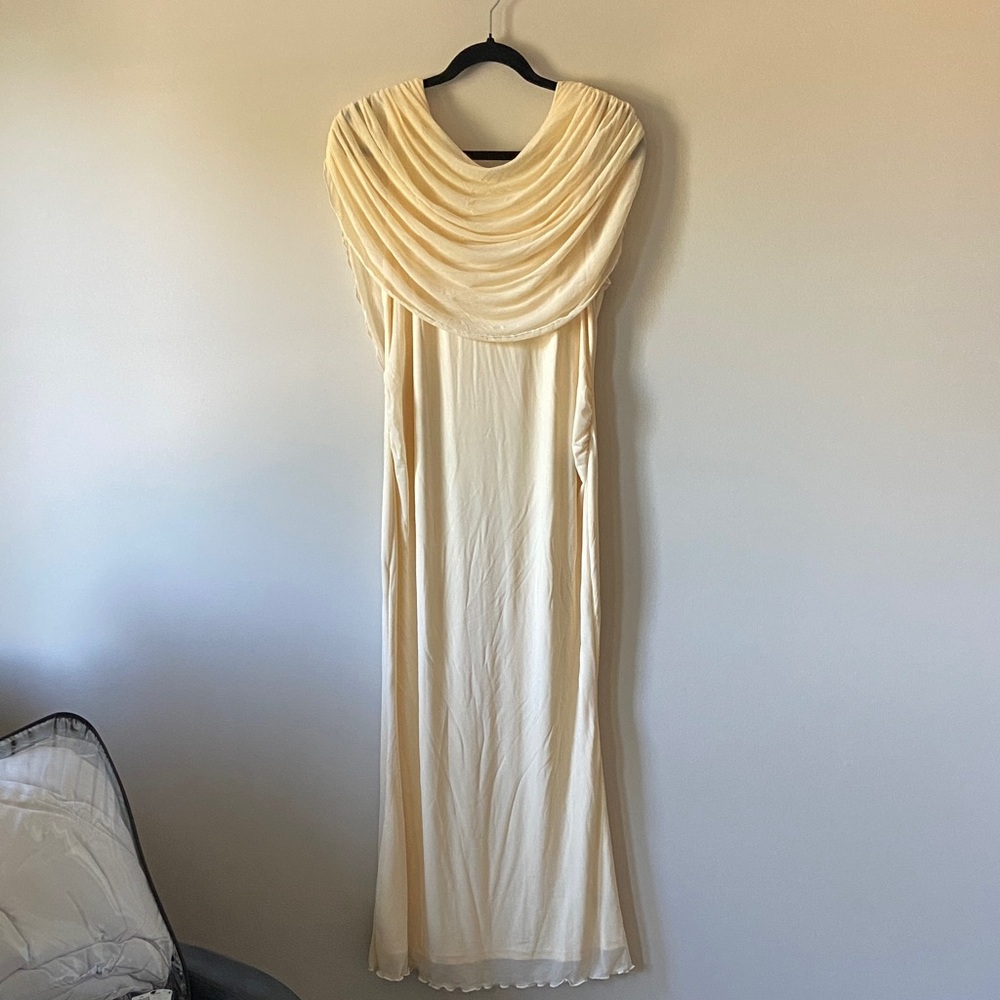 Cream Mesh Maxi Dress